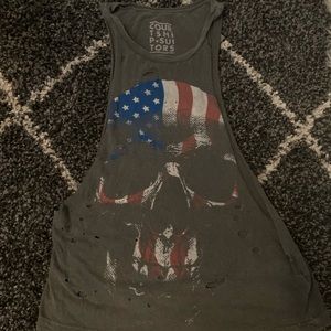 Major distressed skull shirt